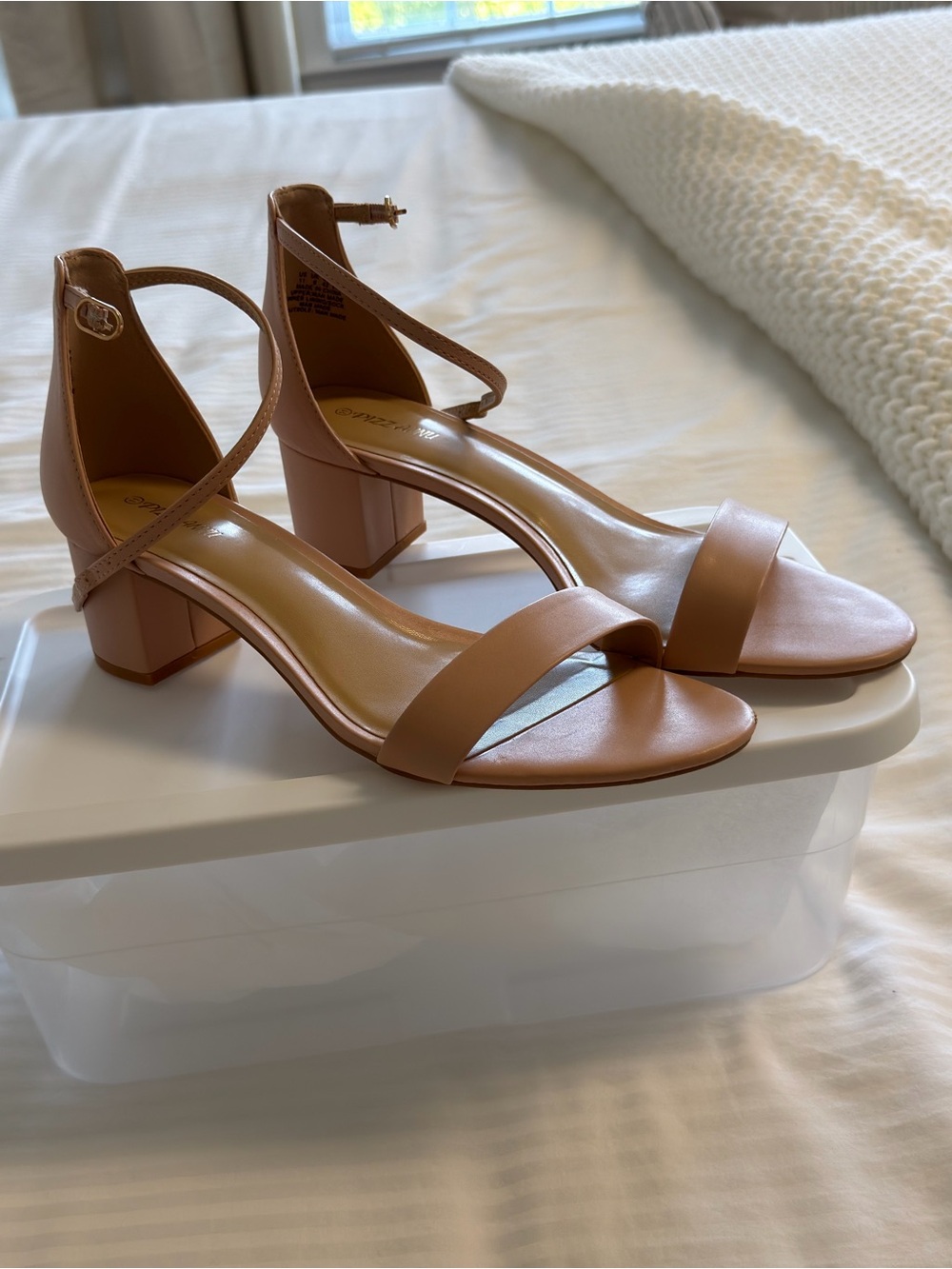 Manolo Blahnik Dusty Blush Strappy Block Heel Sandals